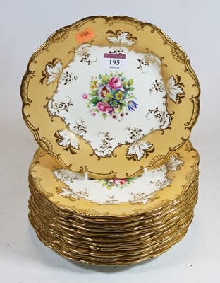Lot 195 - A collection of twelve Victorian dessert...