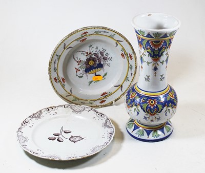 Lot 110 - A late 19th century French faience vase, the...