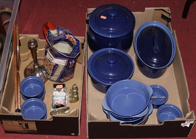 Lot 247 - A collection of French blue enamelled oven...