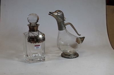 Lot 328 - A modern cut glass decanter and stopper,...