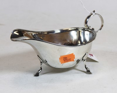 Lot 334 - A George V silver sauceboat, of plain...