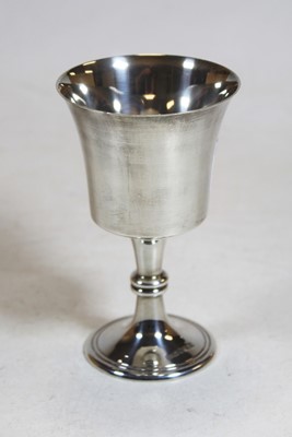 Lot 346 - A 1970s silver goblet, of plain undecorated...