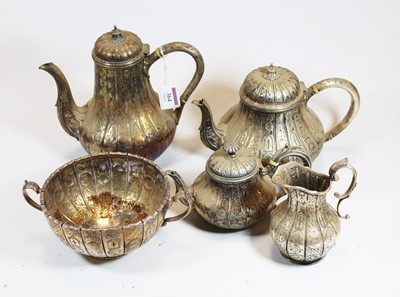 Lot 364 - A matched silver plated five-piece tea and...