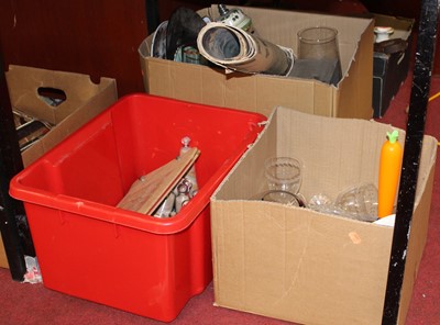 Lot 375 - Four boxes of miscellaneous items, to include...