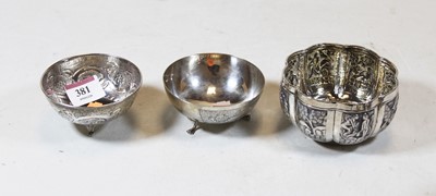 Lot 381 - An early 20th century Eastern white metal bowl,...