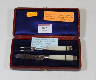 Lot 382 - A George III silver bladed knife, with...