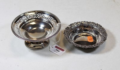 Lot 386 - A silver pedestal bonbon dish, of pierced...