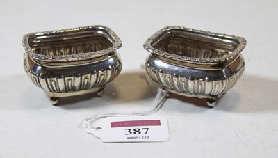 Lot 387 - A pair of George V silver open salts, of...