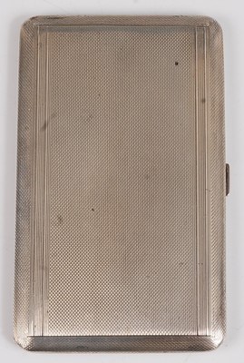 Lot 94 - A late Art Deco large silver pocket cigarette...
