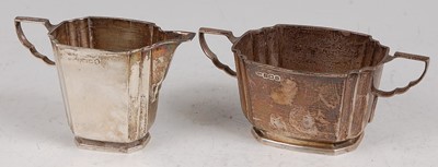Lot 113 - An Art Deco silver twin handled sugar bowl and...