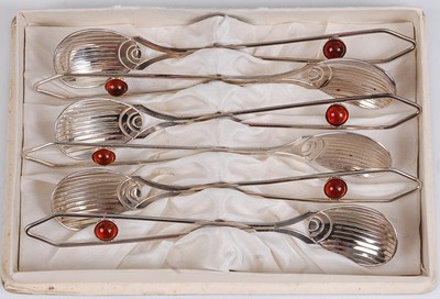 Lot 116 - A set of six Polish white metal cased...