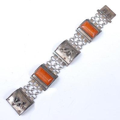 Lot 2512 - A white metal German articulated rectangular...