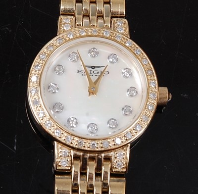 Lot 2565 - A lady's gold plated Eligio diamond set dress...