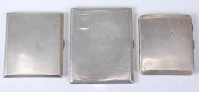 Lot 114 - Three various Art Deco silver engine turned...
