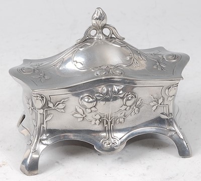 Lot 86 - An Art Nouveau WMF silver plated ring box, of...