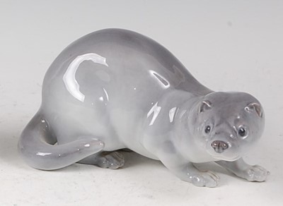 Lot 30 - A Royal Copenhagen porcelain model of a mink,...