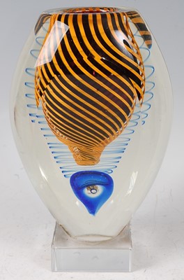 Lot 66 - A contemporary abstract heavy art glass vase,...
