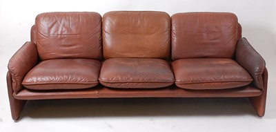 Lot 371 - De Sede - a 1960s tan leather four-piece suite,...