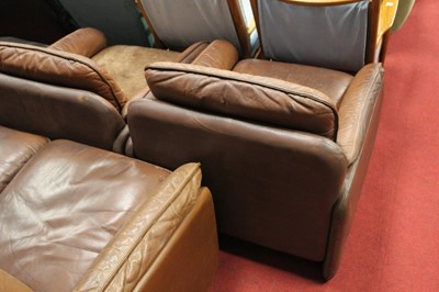 Lot 371 - De Sede - a 1960s tan leather four-piece suite,...