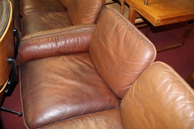 Lot 371 - De Sede - a 1960s tan leather four-piece suite,...