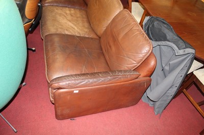 Lot 371 - De Sede - a 1960s tan leather four-piece suite,...