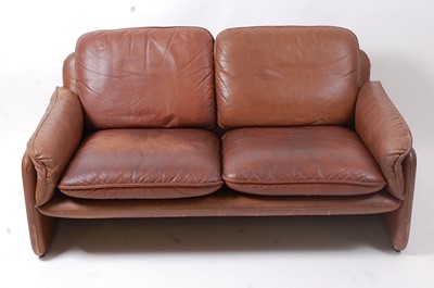 Lot 371 - De Sede - a 1960s tan leather four-piece suite,...