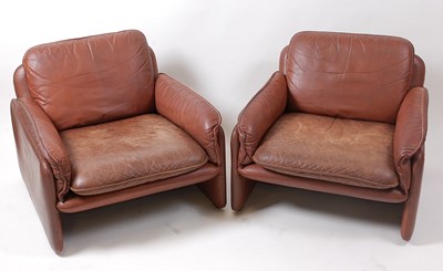 Lot 371 - De Sede - a 1960s tan leather four-piece suite,...