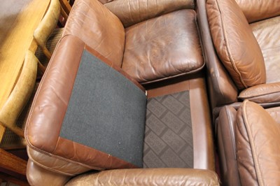 Lot 371 - De Sede - a 1960s tan leather four-piece suite,...