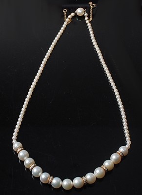 Lot 2545 - A single row cultured pearl necklace,...