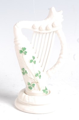 Lot 203 - A second period Belleek Harp, decorated with...