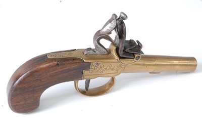 Lot 41 - * A 19th century box-lock flintlock pocket...