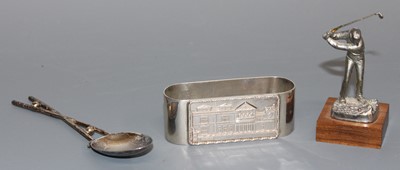 Lot 130 - Novelty silver golfing interest, comprising; a...