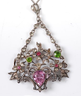 Lot 2569 - A white metal articulated flower basket...