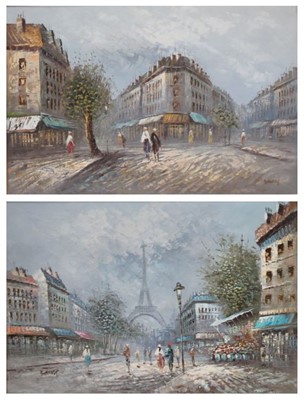 Lot 242 - Caroline Burnett - Pair; Parisian street...