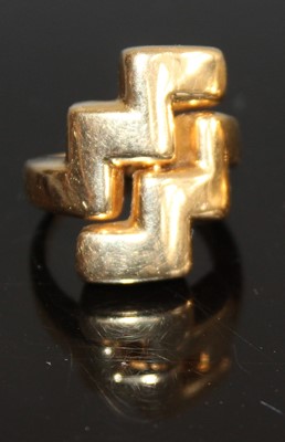Lot 154 - A 1970s 18ct gold dress ring, in the Greek...