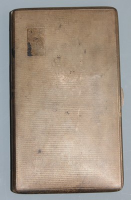 Lot 134 - A large Art Deco silver pocket cigarette case,...