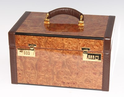 Lot 171 - A good contemporary burr walnut veneered...