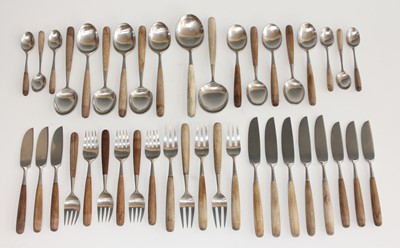 Lot 88 - A suite of stainless steel and faded...