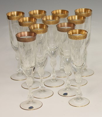 Lot 77 - A set of eleven Bohemia Crystal pedestal...