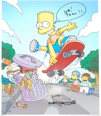 Lot 548 - The Simpsons, a colour print showing Bart...