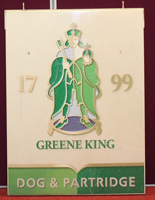 Lot 213 - A large Greene King exterior hanging pub sign...