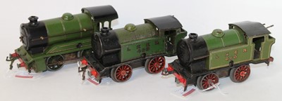 Lot 205 - Three Hornby 0-4-0 clockwork LNER green locos:...