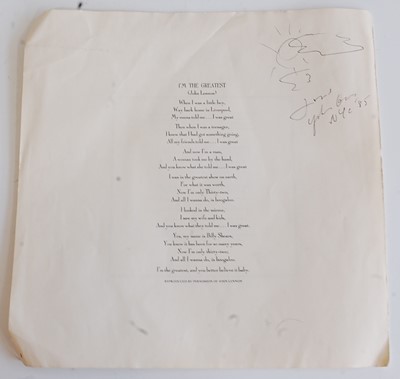 Lot 535 - A lyric sheet for the John Lennon song I'm The...