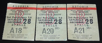 Lot 543 - The Beatles, a set of three ticket stubs from...