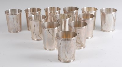 Lot 144 - A set of twelve Newport Sterling silver mint...