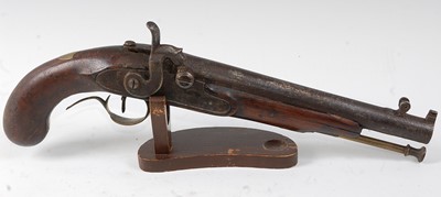 Lot 2268 - A 19th century English percussion pistol,...