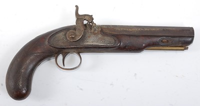 Lot 2270 - A 19th century percussion pistol, having a...