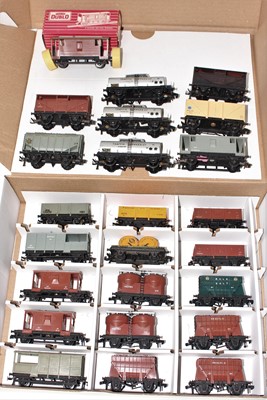 Lot 345 - 24 Hornby Dublo plastic goods wagons,...