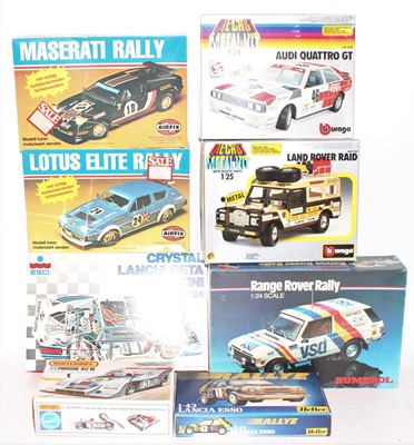 Lot 1085 - Eight various boxed mixed scale plastic and...