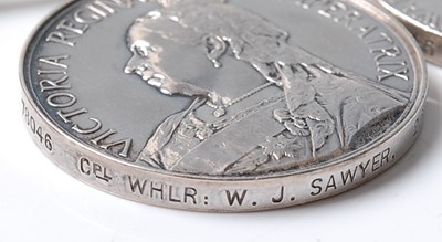 Lot 2100 - A Boer War trio of medals to include Queen's...